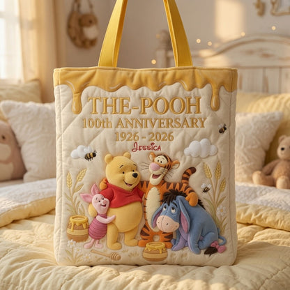 Honey Bear Celebrate 100 Years Of Friendship - Personalized Quilted Tote Bag - NSK10059