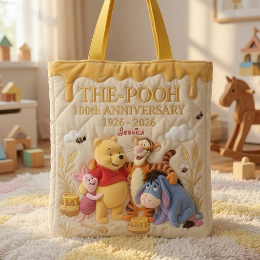 Honey Bear Celebrate 100 Years Of Friendship - Personalized Quilted Tote Bag - NSK10059