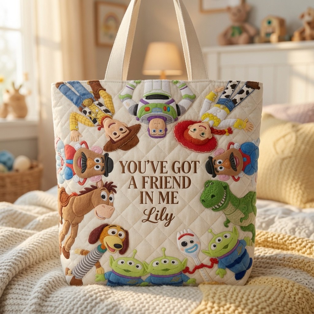 Galaxy And Western Buddy Toy - Personalized Quilted Tote Bag - NSK10062