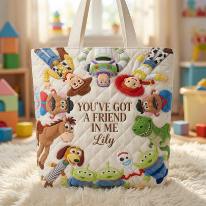 Galaxy And Western Buddy Toy - Personalized Quilted Tote Bag - NSK10062