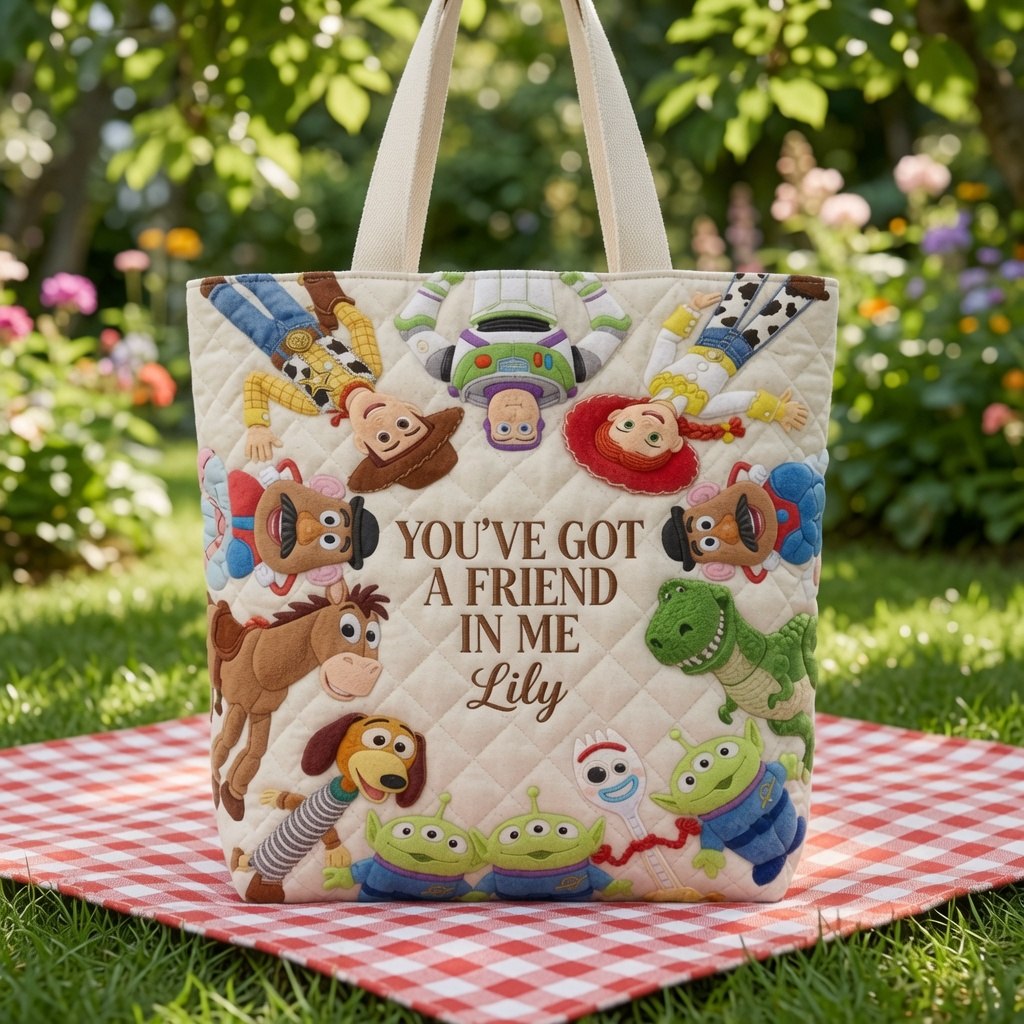 Galaxy And Western Buddy Toy - Personalized Quilted Tote Bag - NSK10062