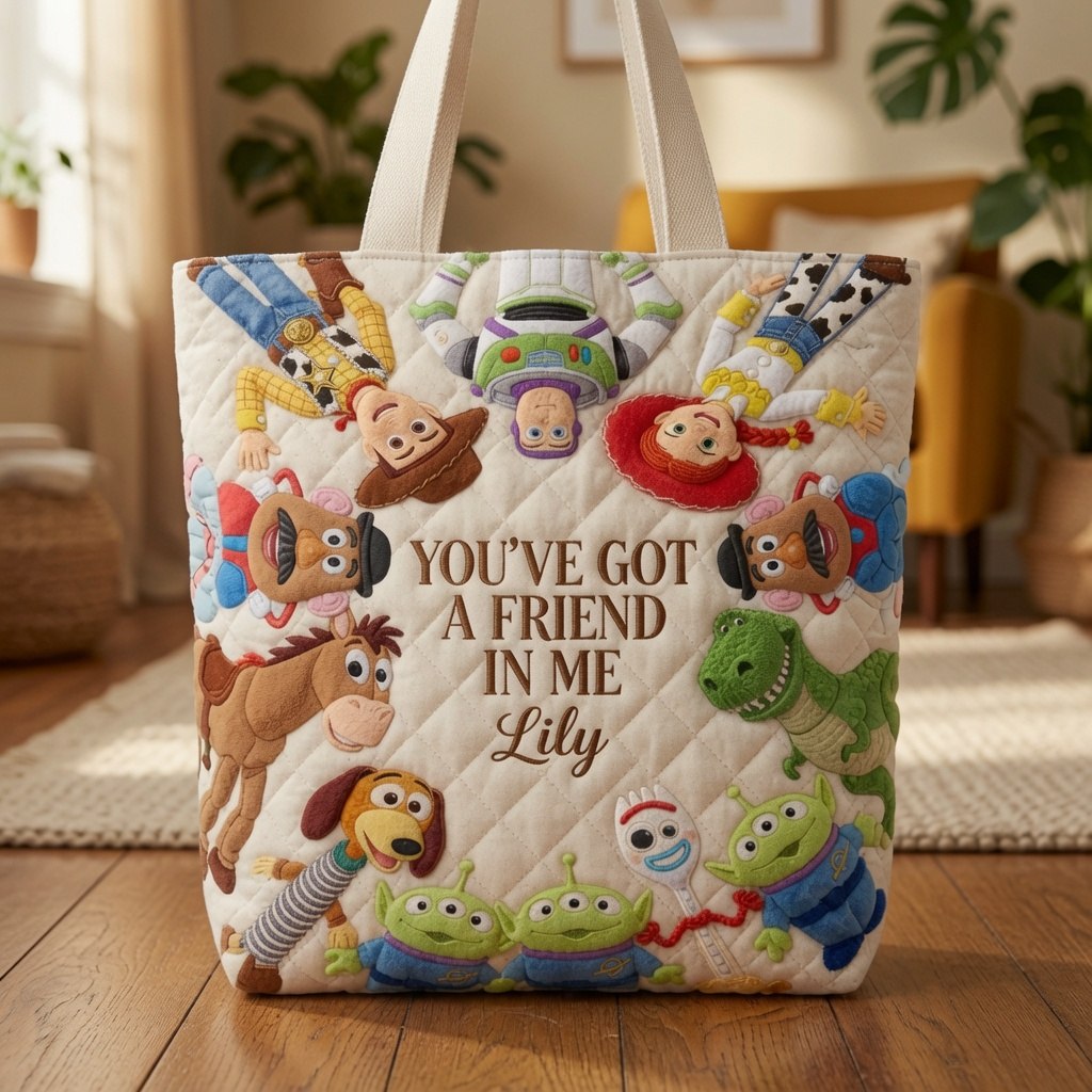 Galaxy And Western Buddy Toy - Personalized Quilted Tote Bag - NSK10062