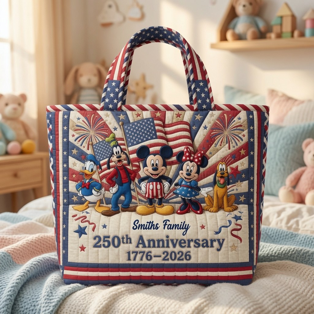 Patriotic Magic Friends 250th Anniversary  - Personalized Quilted Tote Bag - NSK10063