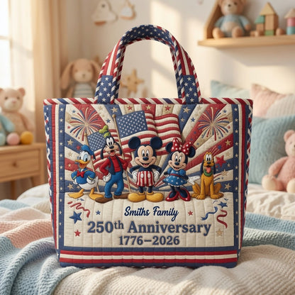 Patriotic Magic Friends 250th Anniversary  - Personalized Quilted Tote Bag - NSK10063
