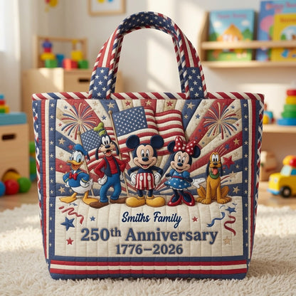 Patriotic Magic Friends 250th Anniversary  - Personalized Quilted Tote Bag - NSK10063