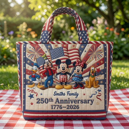 Patriotic Magic Friends 250th Anniversary  - Personalized Quilted Tote Bag - NSK10063