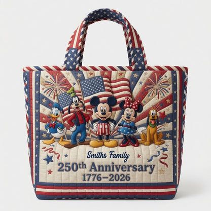 Patriotic Magic Friends 250th Anniversary  - Personalized Quilted Tote Bag - NSK10063