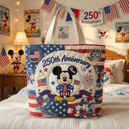 Patriotic Magic Friends 250th Anniversary - Personalized Quilted Tote Bag - NSK10065
