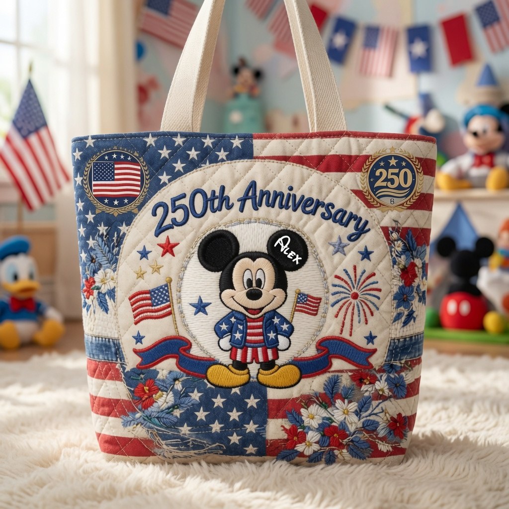 Patriotic Magic Friends 250th Anniversary - Personalized Quilted Tote Bag - NSK10065