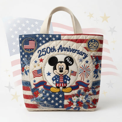 Patriotic Magic Friends 250th Anniversary - Personalized Quilted Tote Bag - NSK10065