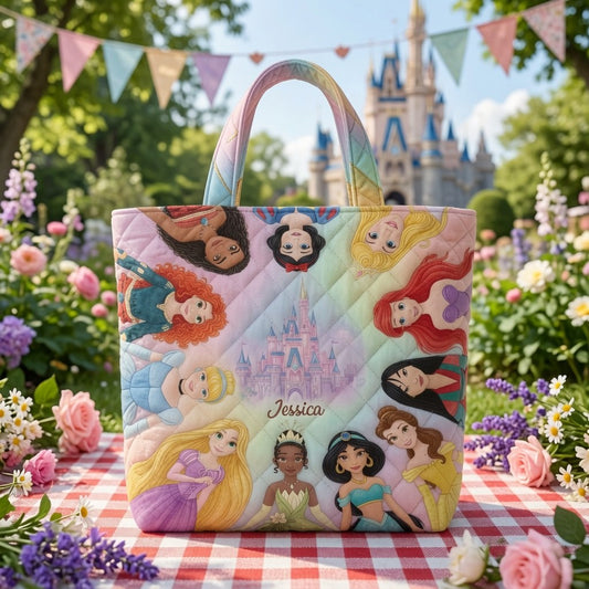 Enchanted Princess Magic Castle - Personalized Quilted Tote Bag - NSK10066