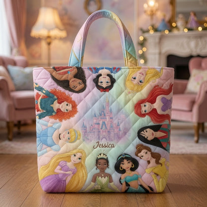 Enchanted Princess Magic Castle - Personalized Quilted Tote Bag - NSK10066