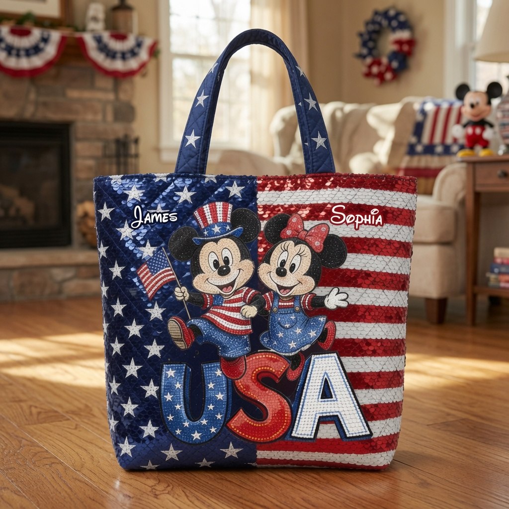 Patriotic Magic Friends 250th Anniversary - Personalized Quilted Tote Bag - NSK10068