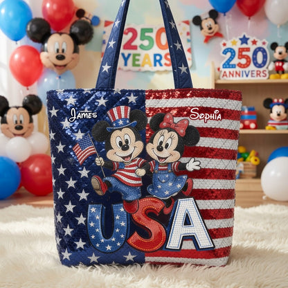 Patriotic Magic Friends 250th Anniversary - Personalized Quilted Tote Bag - NSK10068