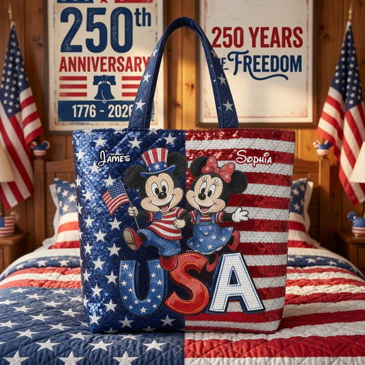 Patriotic Magic Friends 250th Anniversary - Personalized Quilted Tote Bag - NSK10068