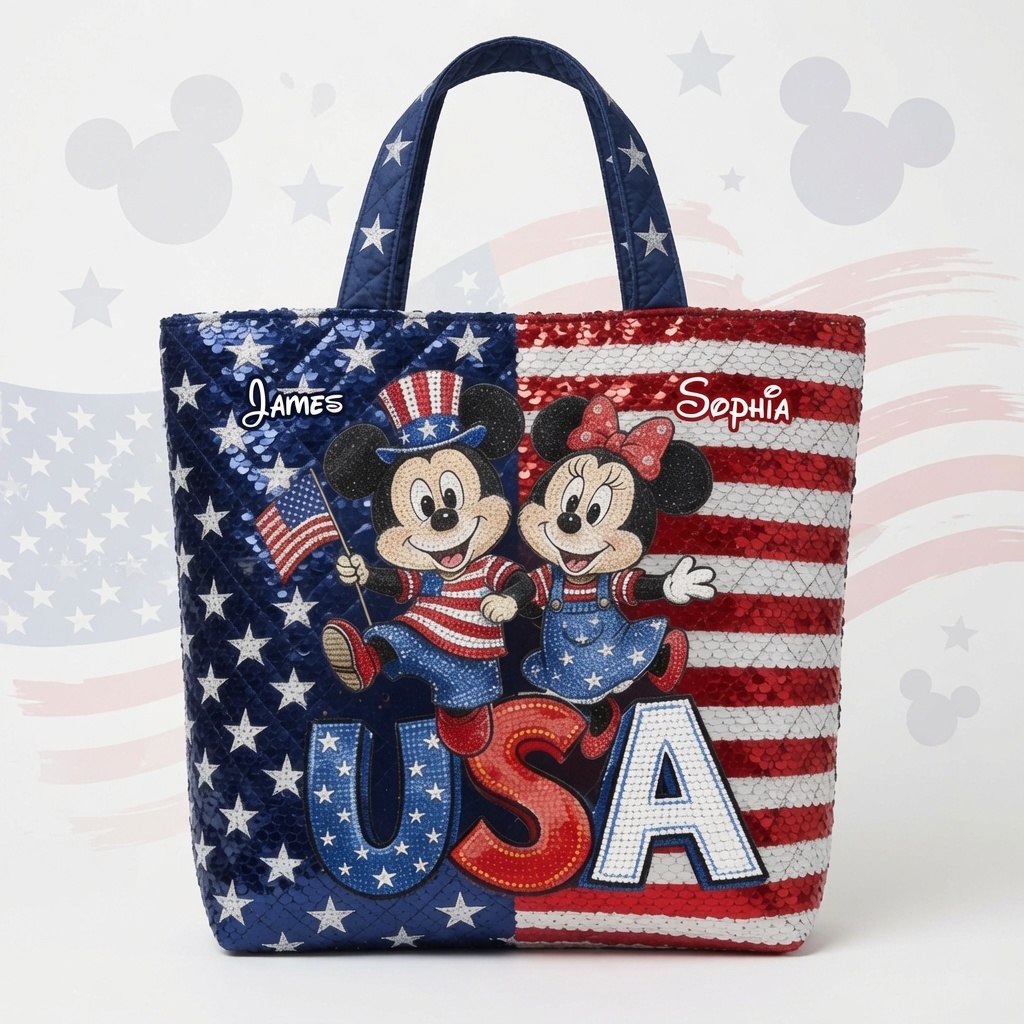 Patriotic Magic Friends 250th Anniversary - Personalized Quilted Tote Bag - NSK10068