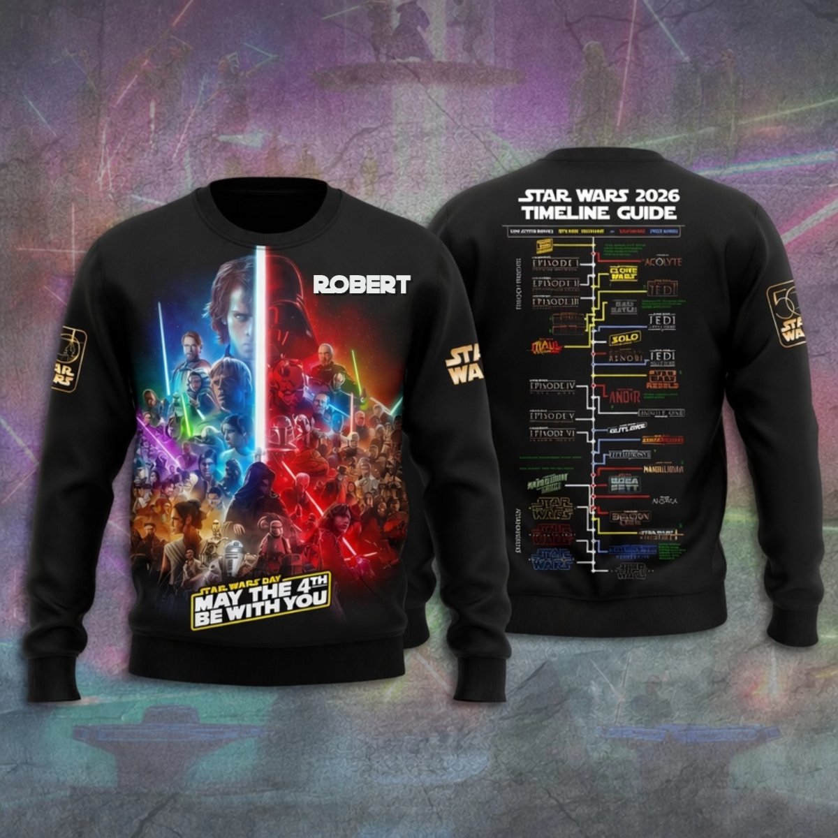 Galactic Saga 50th Anniversary - Personalized All Over Shirt - MNPS0106STW