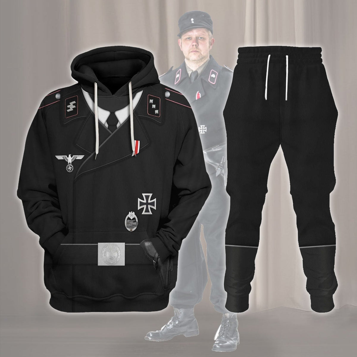 Heer Panzer Wehrmacht Military Uniform Hoodie, Sweatshirt, T-Shirt Costume for Cosplay MNP001CS